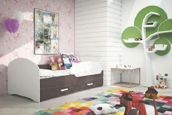 Postelja za mladostnike, postelja iz masivnega lesa z predalom, postelja Luki TS