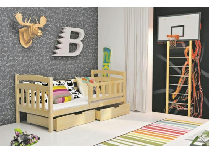 Postelja KACPER 1 z vzmetnico in predalom