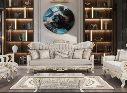 Sofagarnitur 3+3+1+1 Sitzer Couchtisch Set 5tlg Klassisch Sofas Sessel Luxus Neu