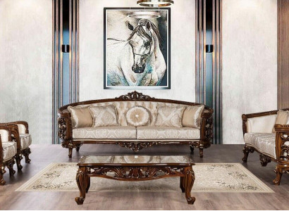 Sofagarnitur 3+3+1+1 Sitz Couchtisch Gruppe Sofa Sessel Sofas Stoff Set 5tlg