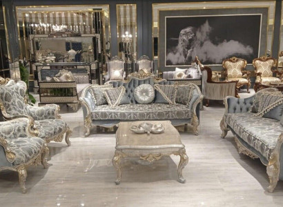 Sofagarnitur 3+3+1+1 Sitzer Couchtisch Luxus Sofa Sessel Sofas Stoff Set 5tlg