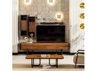 Wohnwand Schrank Regal Schränke Wohnwände Sideboard Couchtisch 5tlg.