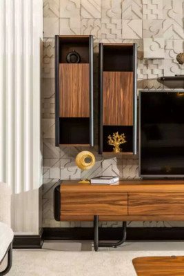 Wohnwand Schrank Regal Schränke Wohnwände Sideboard Couchtisch 5tlg.