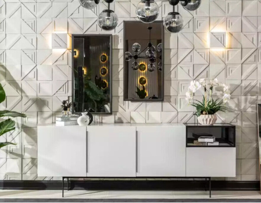 Sideboard Italienischer Stil Möbel Holz Spiegel Set 2 tlg. Wohnzimmer Schränke