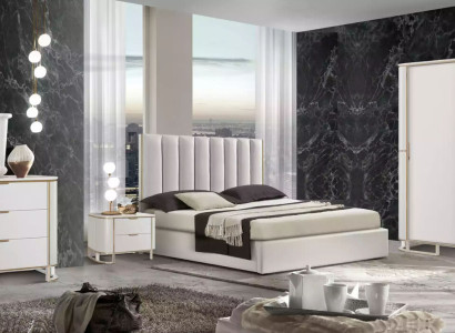 Bett 2x Nachttische Kommode 6tlg.Schlafzimmer Set Design Luxus neu