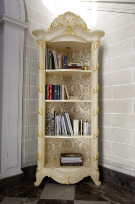 Schränke Design Barock Stil Vitrine Bar Schrank Massiv Regal Bücherregal Holz