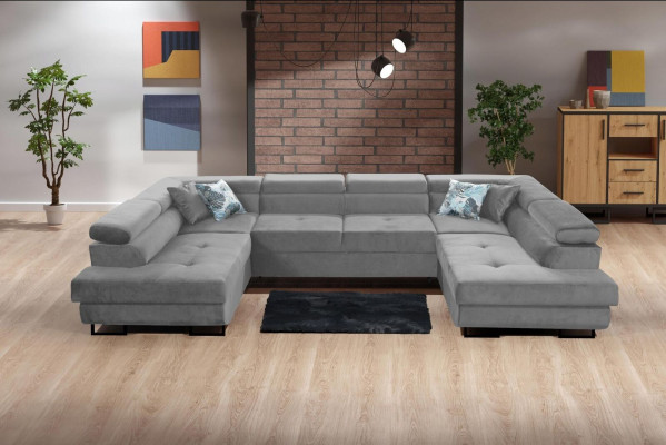 Ecksofa Stoff U-Form Couch Design Polster Textil Eck Modern Sofas Wohnlandschaft