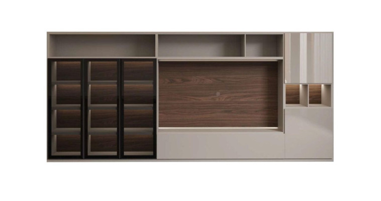 Wohnwand Moderne weiße Wohnzimmermöbel Luxuriöse Holzmöbel Einrichtung