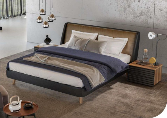 Schlafzimmergarnitur Bettgestell Nachttische Kommode Spiegel Holzmöbel