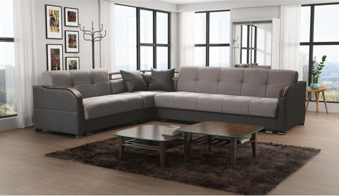 Luxus Ecksofa L-Form Sofas Couch Textil Möbel Sofas Stoff Design Neu