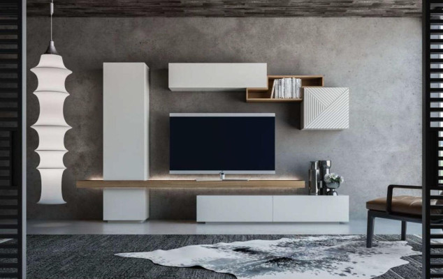 Moderne Weiße Wohnwand Wohnzimmermöbel Wohnwände Schränke Möbel Neu