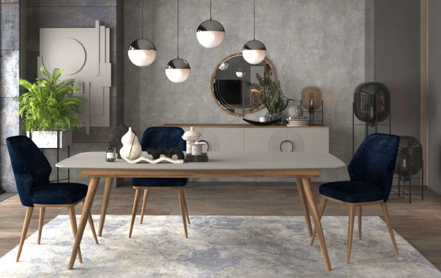 Blauer Esszimmerstuhl Luxus Moderne Küchenmöbel Designer Holzmöbel
