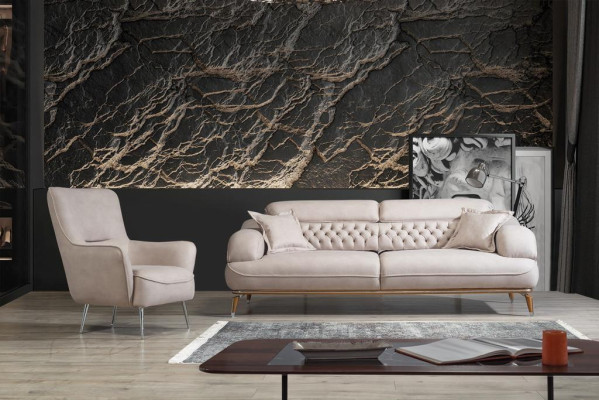Sessel Lehnstuhl Ohrensessel 1 Sitzer Stoff Luxus Wohnzimmer Modern