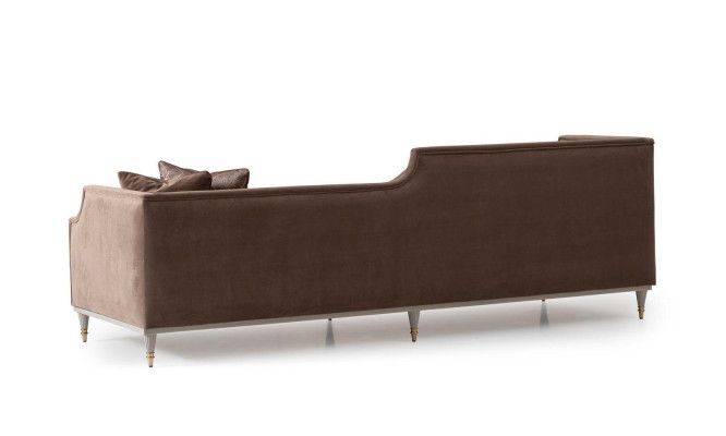 Viersitzer Sofagarnitur 4 Sitz Sofa Stoffsofa Polstersofa Braun Set
