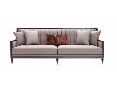 Viersitzer Sofa 4 Sitzer Stoffsofa Polstersofa Grau Klassischе Design