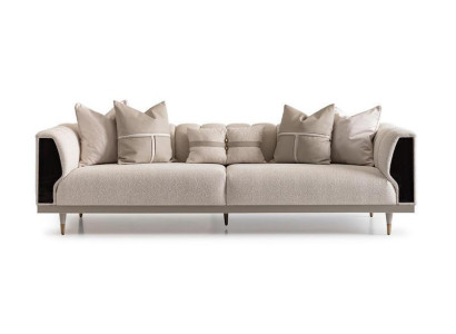 Luxus Dreisitzer Sofa 3 Sitzer Beige Polstersofa Stoffsofa Modern Sofa