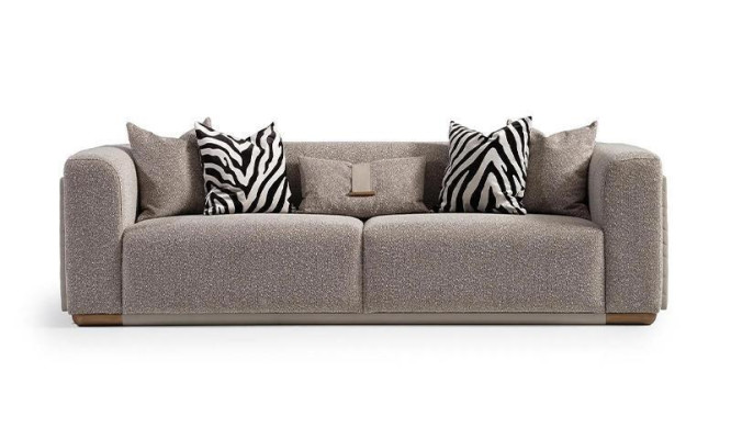 Viersitzer Sofa 4 Sitzer Stoffsofa Polstersofa Grau Modern Sofas Neu