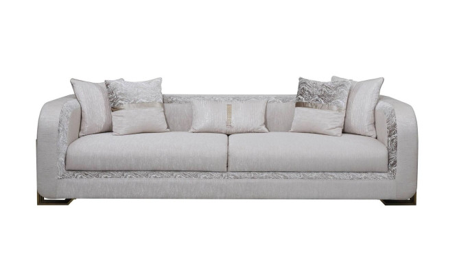 Dreisitzer Sofa 3 Sitzer Grau Polstersofa Stoffsofa Moderne Sofas