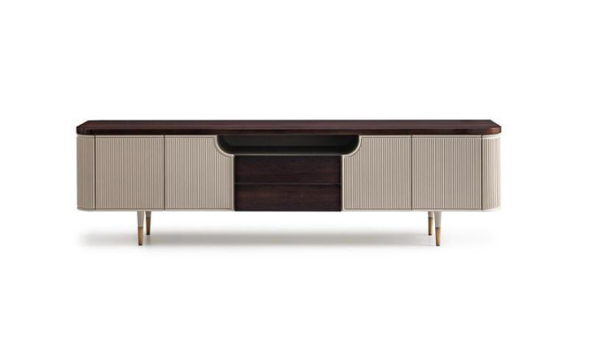 Sideboard TV Ständer RTV Lowboard Holz Beige Moderne Tisch Wohnzimmer