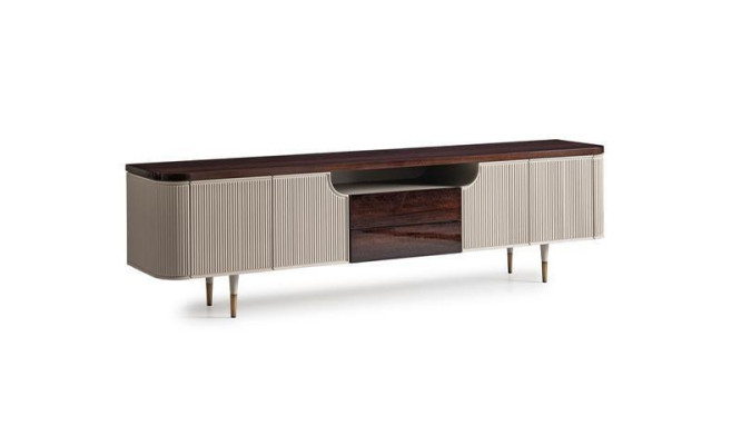 Sideboard TV Ständer RTV Lowboard Holz Beige Moderne Tisch Wohnzimmer