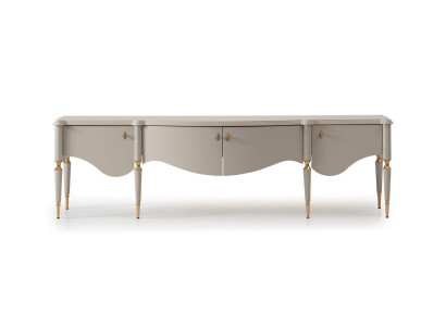 Sideboard RTV Lowboard TV Ständer Beige Holz Wohnzimmer Tisch Schrank