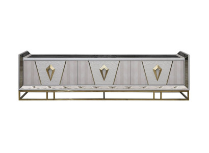 Sideboard RTV Lowboard TV Ständer Holz Grau Wohnzimmer Tisch Moderne