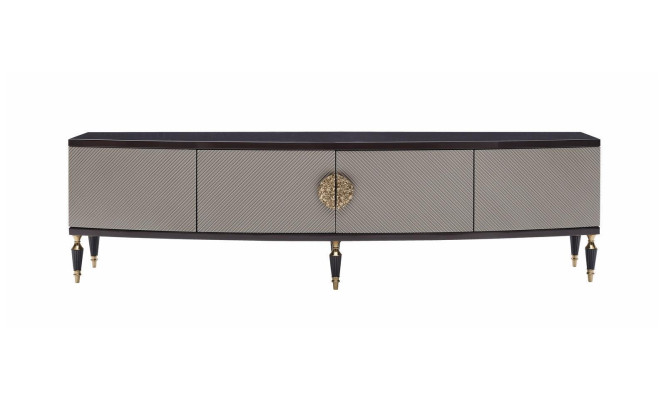 Sideboard RTV Lowboard TV Ständer Schrank Holz Grau Wohnzimmer