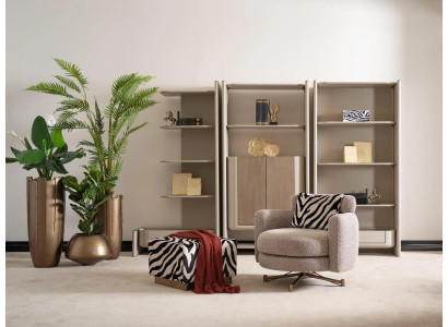 Sessel mit Hocker Ohrensessel Fernsehsessel Polstersessel Grau Zerba