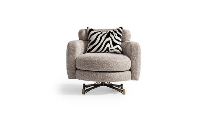 Sessel mit Hocker Ohrensessel Fernsehsessel Polstersessel Grau Zerba