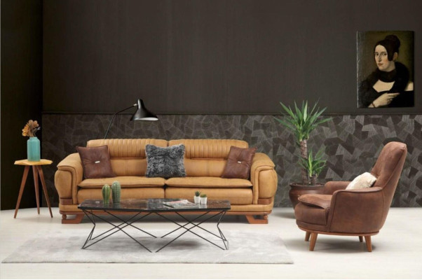 Sessel Ohrensessel Design Polster Wohnzimmer 1Sitz Kunstleder Sitzer
