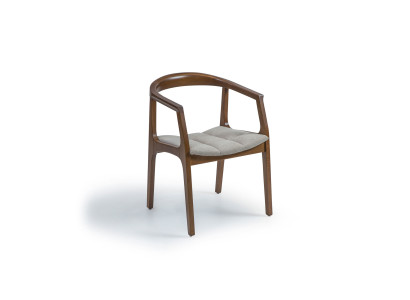 Braun Stuhl mit Armlehnen Modern Esszimmer Holz Stuhl Einrichtung Design