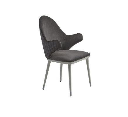 Grau Stuhl mit Armlehnen Modern Esszimmer Luxus Designer Möbel