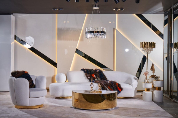 Moderne Sofagarnitur Weißer Dreisitzer Luxus Sessel Edler Couchtisch