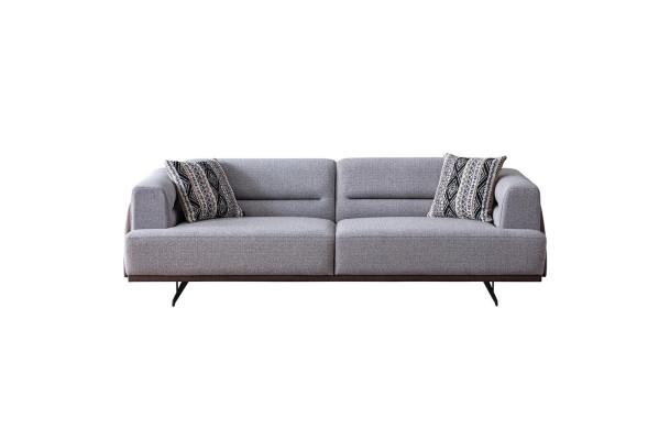 Grauer Moderner 3-Sitzer Polster Wohnzimmer Couchen Luxus Edle Sofas