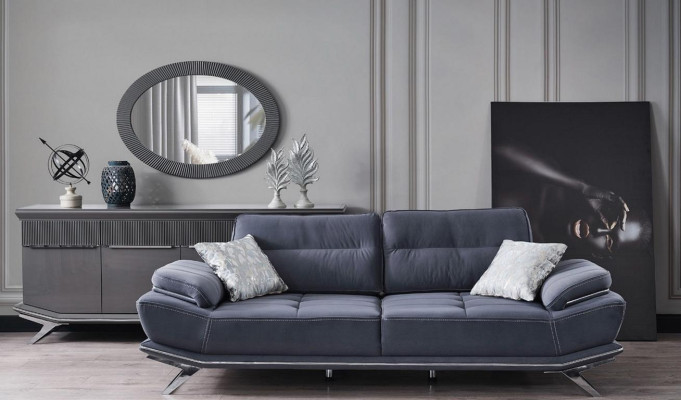Modern Blau Farbe 3-Sitzer Sofa Komfort und Stil in einem Ensemble neu