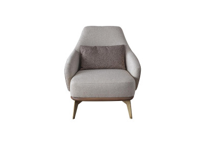 Exklusiver Sessel Wohnzimmer Textil Einsitzer Design Stilvolle Holzfüße