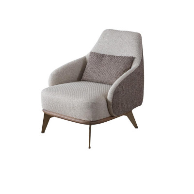 Exklusiver Sessel Wohnzimmer Textil Einsitzer Design Stilvolle Holzfüße