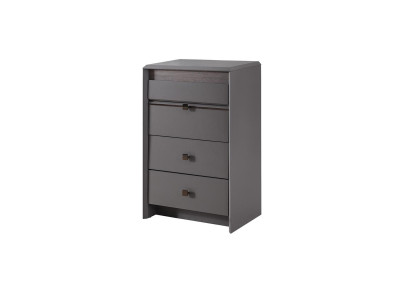 Exklusive Graue Kommode Luxuriöse 4x Schubladen Schlafzimmer Holz Möbel