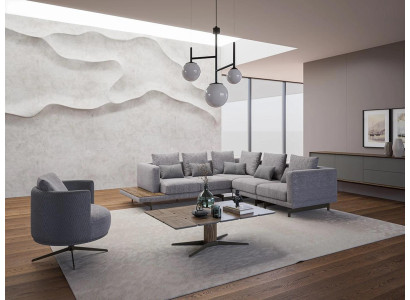 Neu Luxus Garnitur Textil Polstersofa L-Form Möbel Wohnzimmer Couchtisch