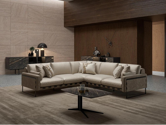 Wohnzimmer Garnitur Ecksofa Couch L-Form Polster Sitz Luxus Couchtisch