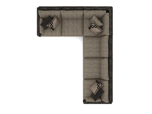 Wohnzimmer Garnitur Ecksofa L-Form Einrichtung Luxus Möbel Brau Neu Textil
