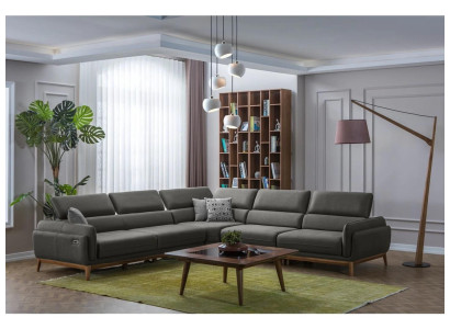 Wohnzimmer Leder Sofa Couch L-Form Polster Sitz Ecksofa Garnitur Couchtisch