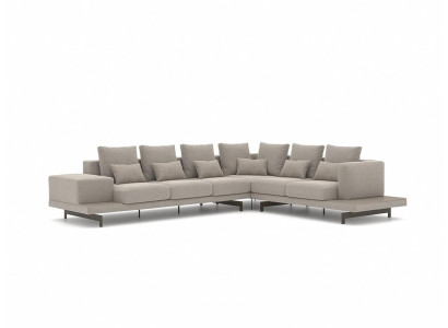 Polstermöbel Grau Designer Ecksofa L-Form Polster Textil Sofa Wohnzimmer