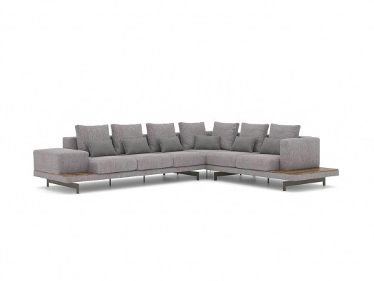 Designer Neu Ecksofa L-Form Grau Textil Möbel Wohnzimmer Einrichtung