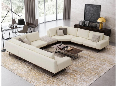 Komplett Sofa U-Form Stoffsofa Couch Wohnzimmer Design Modern Couchtisch Neu