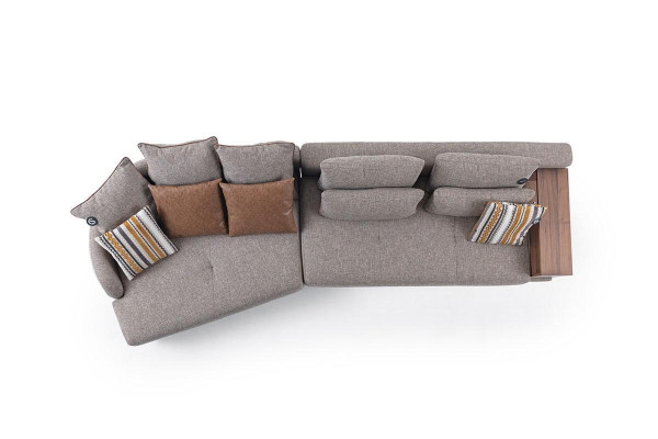  5-Sitzer Massive Wohnzimmer Stoffsofa Grau Elegant Modern Design