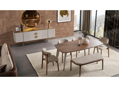  Perfekte Esszimmer Set Von Esstisch 4x Stühle nrichte Spiegel Bank 8tlg.