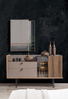  Modern Schlafzimmer Set Perfekte Bett 2x Nachttische und Schminktisch