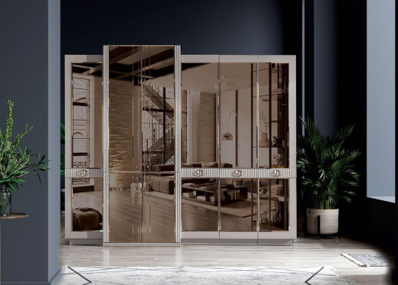  Kleiderschrank Stilvoll Luxus Schrank Modern Beige Schlafzimmer Möbel