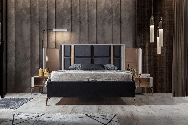  Perfekte Set Modern Bett und 2x Nachttische Luxus Neu in Schlafzimmer